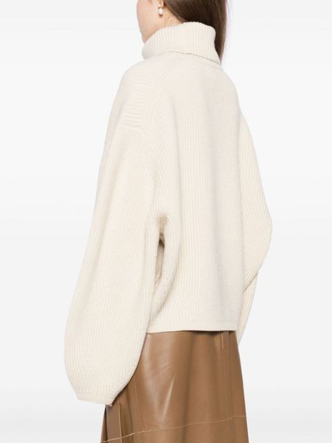TOTEME ribbed turtleneck top - Neutrals