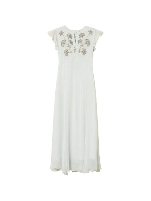 TWINSET bead-embellished ruffled dress - White - zdjęcie produktu nr 1