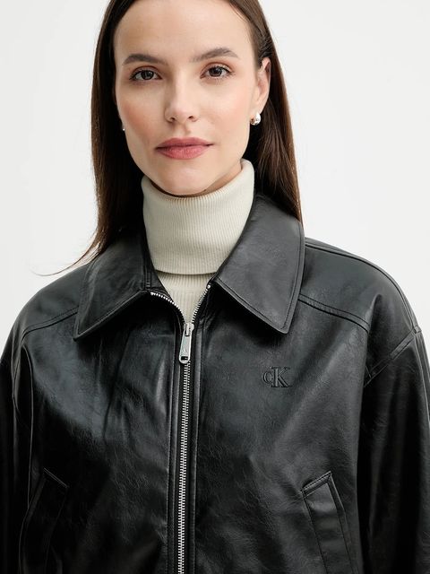 Calvin Klein Jeans kurtka kolor czarny przejściowa LV047C518G