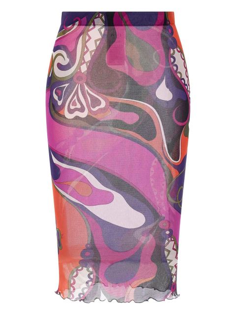 PUCCI Orchidee-print tulle skirt - Purple
