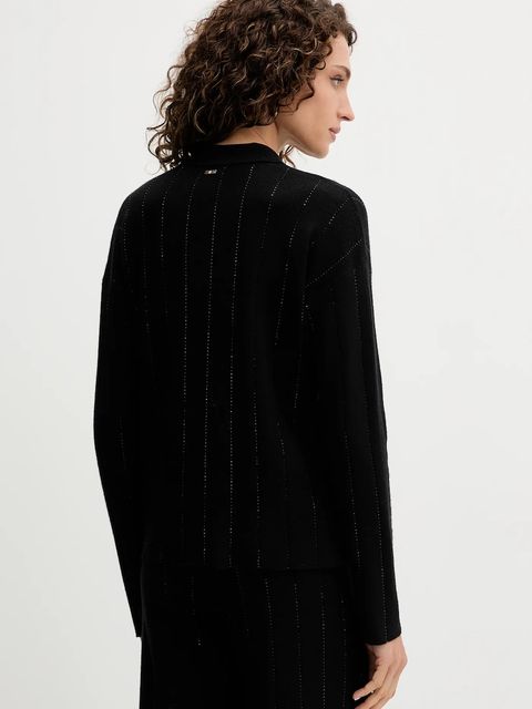 Fracomina sweter damski kolor czarny lekki FS25WT7019K50401