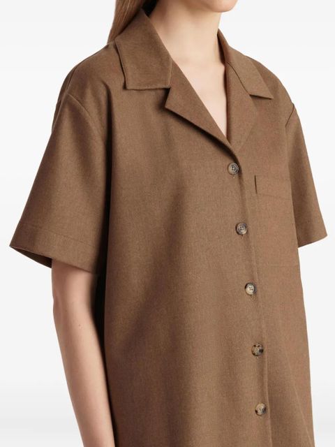 KHAITE short-sleeve pocket shirt - Brown