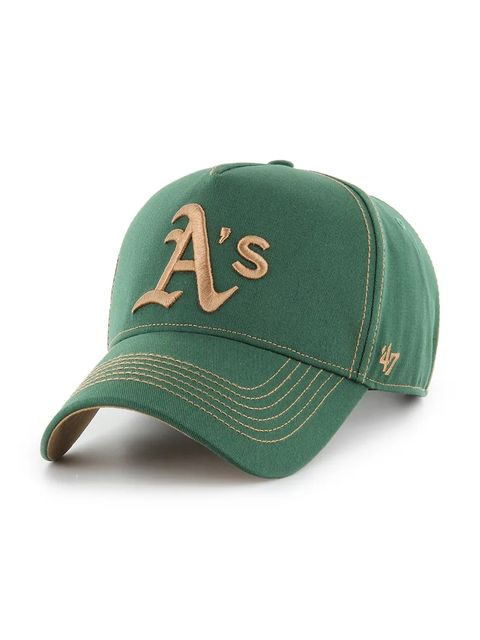 47 brand czapka z daszkiem bawełniana MLB Athletics Contrast Stitch kolor zielony B-CONDT18GWS-DG - zdjęcie produktu nr 1