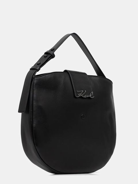 Karl Lagerfeld torebka skórzana K/SIGNATURE kolor czarny B1W30200