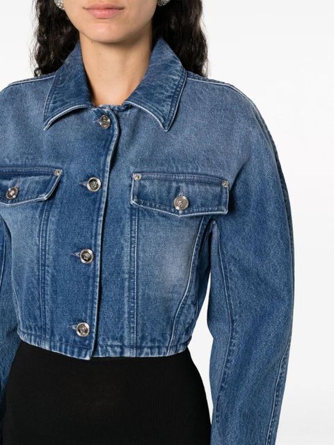 Versace cropped denim jacket - Blue
