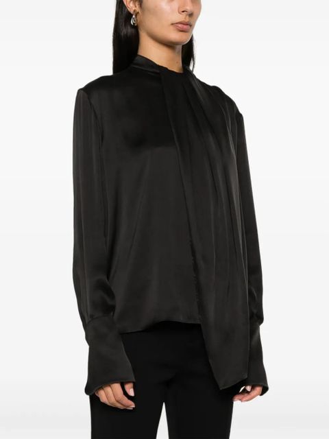 Magda Butrym round neck silk blouse - Black