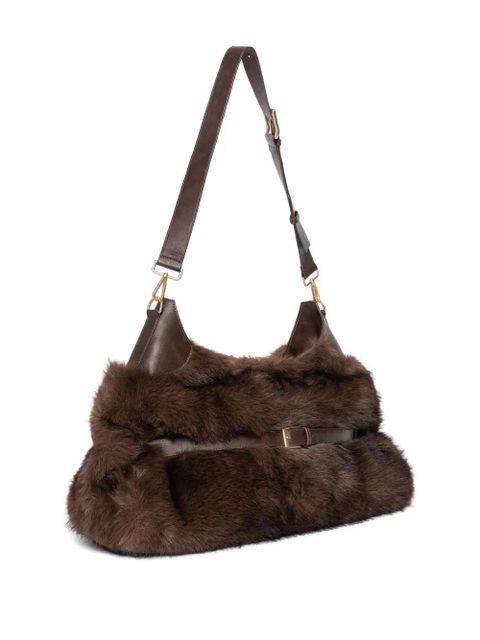 Manière De Voir Cali fur panel duffel bag - Brown