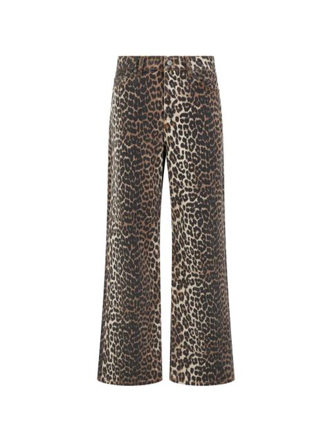 GANNI leopard-print trousers - Neutrals - zdjęcie produktu nr 1