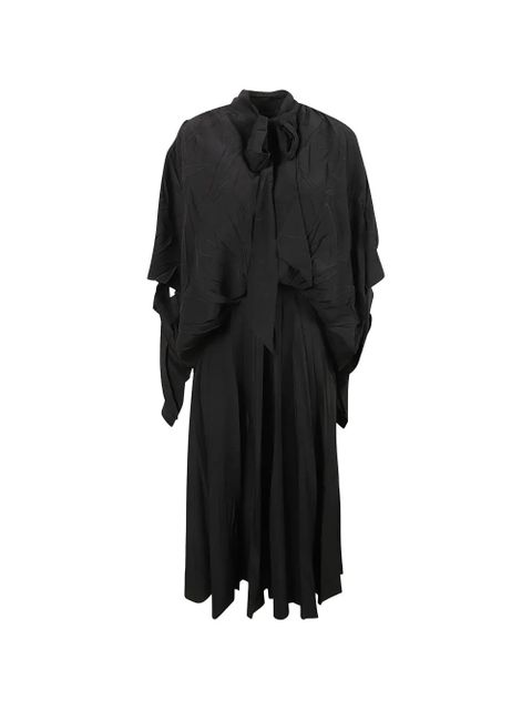 Balenciaga crinkled-effect scarf-collar midi dress - Black - zdjęcie produktu nr 1
