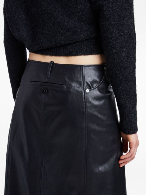 Proenza Schouler asymmetric A-line leather skirt - Black