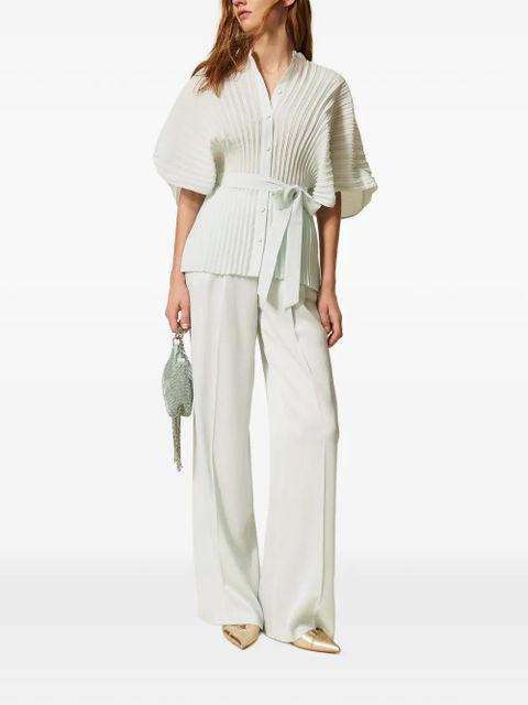 TWINSET pleated tie-waist shirt - Green - zdjęcie produktu nr 2