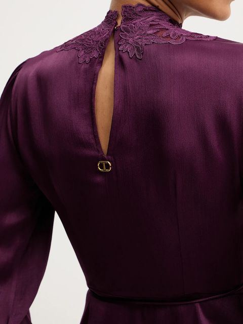 Twinset sukienka kolor fioletowy mini rozkloszowana 252TT2245