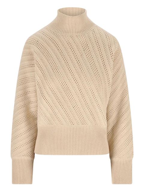 FENDI high-neck honeycomb-knit turtleneck - Neutrals - zdjęcie produktu nr 1
