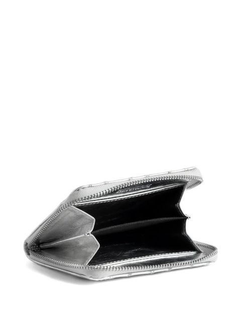 Zadig&Voltaire quilted leather zip wallet - Silver