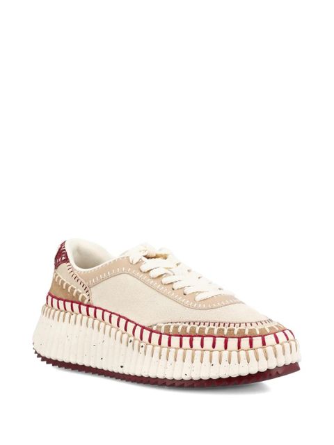 Chloé Nama textured-sole lace-up sneakers - Neutrals - zdjęcie produktu nr 2