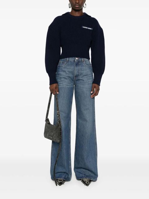 Marine Serre sailor-collar sweater - Blue