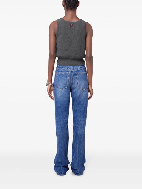 Rabanne embroidered tank top - Grey