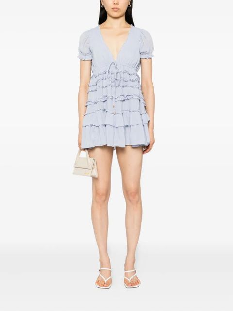 Free People leaf-embroideried dress - Blue