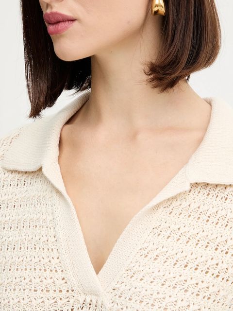 Morgan sweter damski kolor beżowy lekki MDEFILE