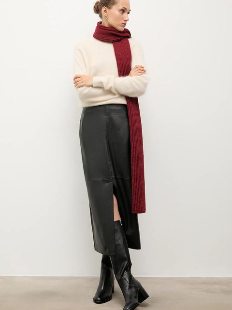 Answear.LAB kozaki skórzane damskie kolor czarny na słupku