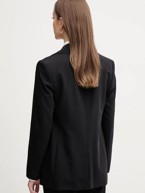 Sisley marynarka kolor czarny jednorzędowa gładka 2KVXLW025