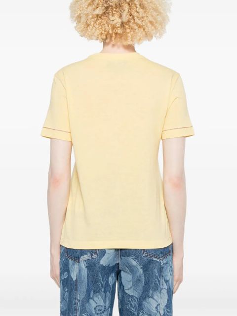 FENDI logo-embroidered T-shirt - Yellow
