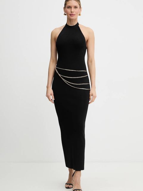 Herve Leger sukienka Sybil kolor czarny maxi dopasowana HLT8551197 - zdjęcie produktu nr 1