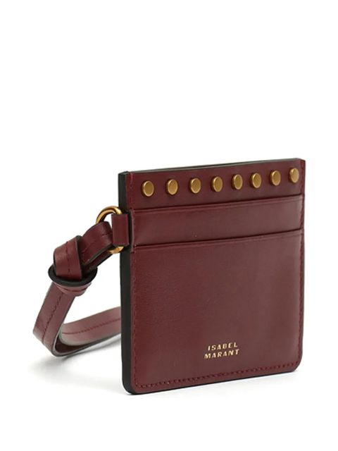 ISABEL MARANT stud-embellished cardholder - Red