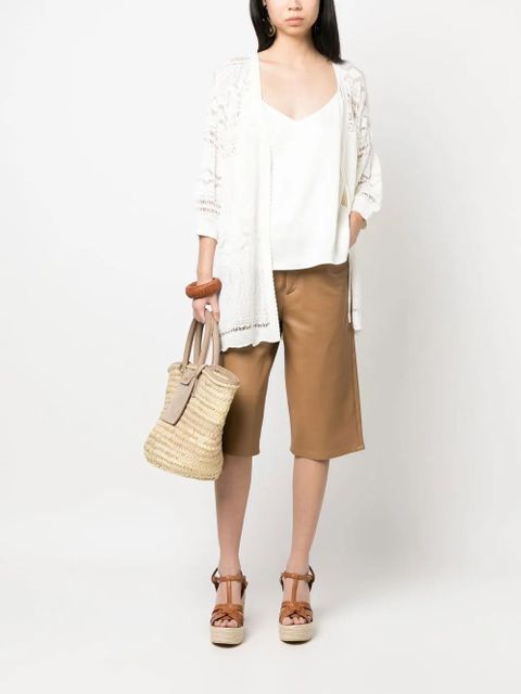 TWINSET rear logo-plaque satin top - White - zdjęcie produktu nr 2