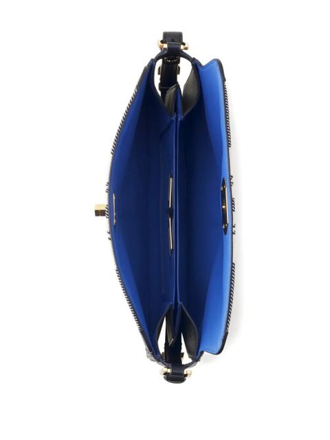 Lanvin Compagnon striped shoulder bag - Black