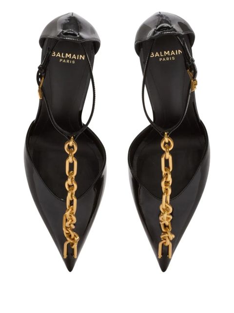 Balmain 95mm Sync leather pumps - Black