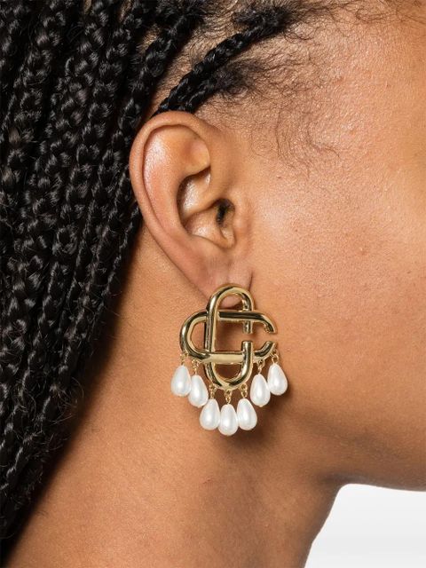 Casablanca pearl logo earrings - Gold - zdjęcie produktu nr 2