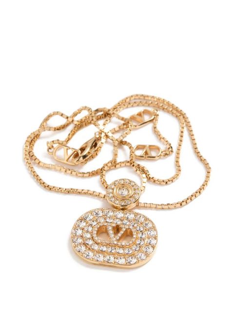 Valentino Garavani VLogo Signature metal and Swarovski® crystal necklace - Gold - zdjęcie produktu nr 2