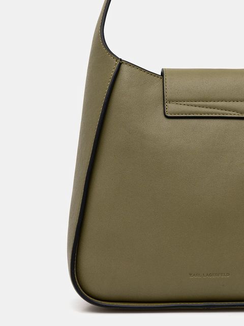 Karl Lagerfeld torebka skórzana K/SIGNATURE kolor zielony A1W30434