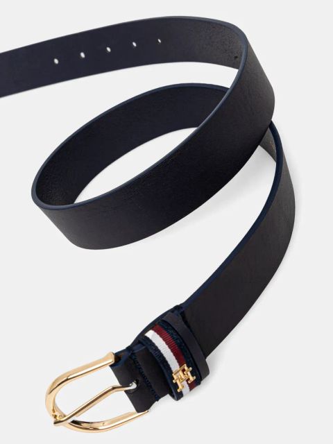 Tommy Hilfiger pasek skórzany damski kolor granatowy AW0AW16835