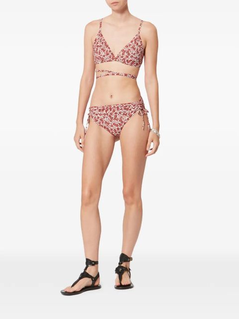 ISABEL MARANT Solange floral-print bikini top - Red - zdjęcie produktu nr 2