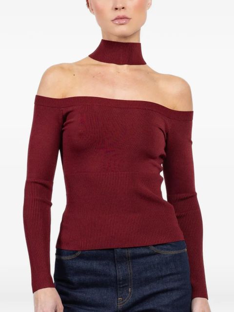 Simkhai off-shoulder T-shirt - Red - zdjęcie produktu nr 1