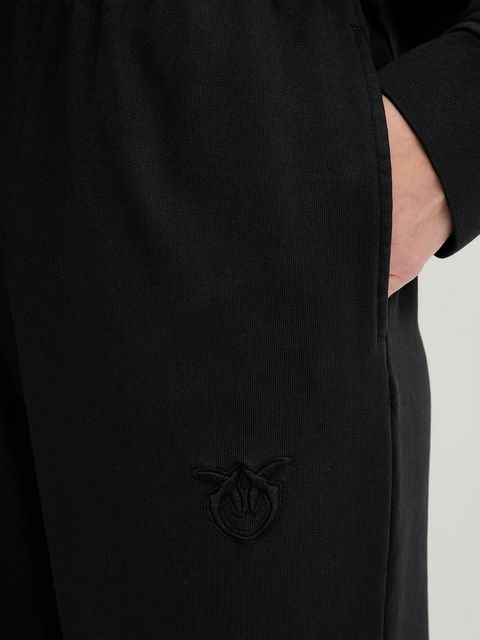 Pinko spodnie dresowe bawełniane damskie kolor czarny gładkie 105508 A2RB