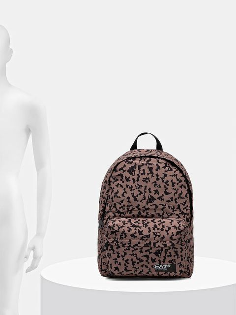 EA7 Emporio Armani plecak kolor brązowy duży wzorzysty AF10465.7X000001