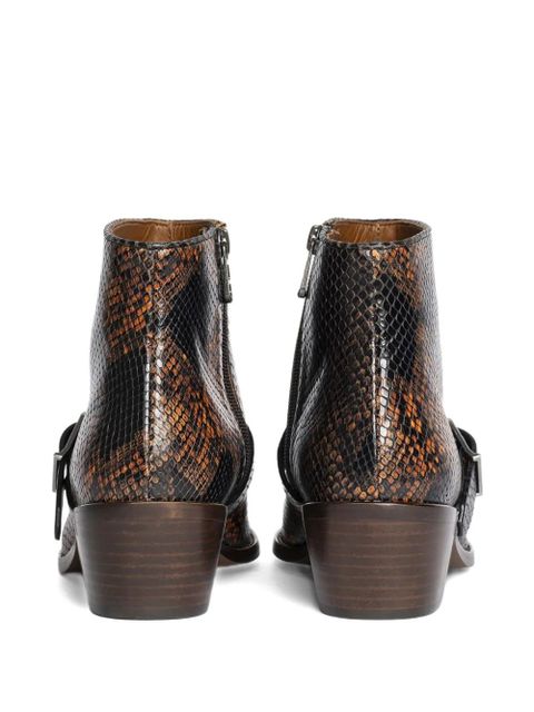 Zadig&Voltaire snakeskin-effect buckle boots - Black