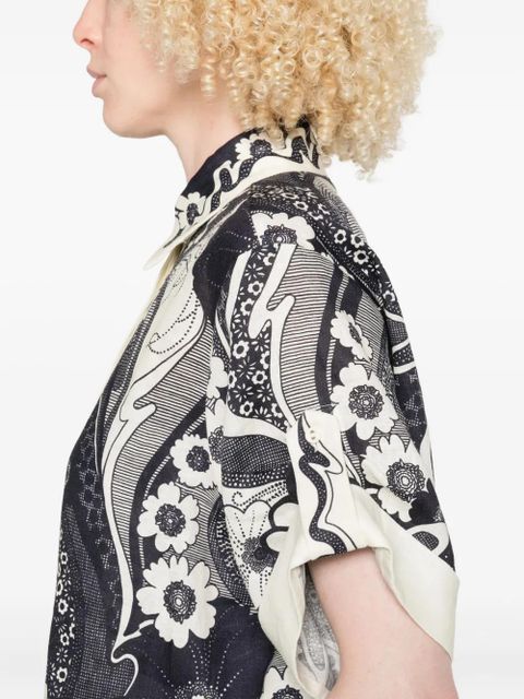 ALEMAIS floral-print short-sleeve shirt - Neutrals