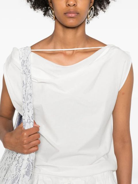 Paris Georgia Christophe halterneck draped top - White