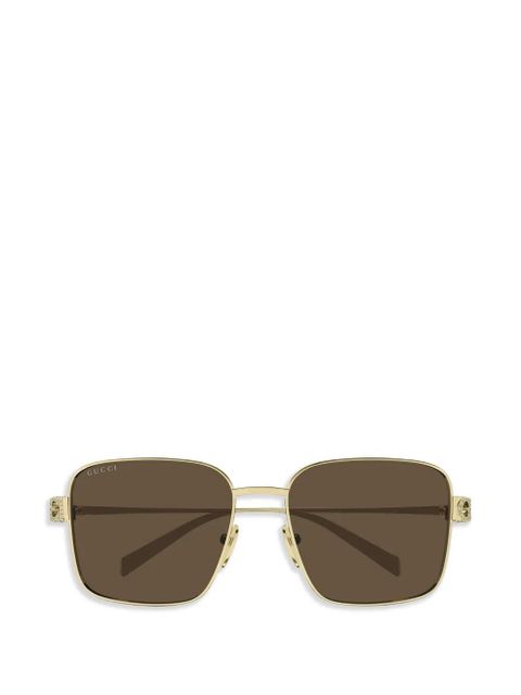 Gucci Eyewear logo square-frame sunglasses - Gold - zdjęcie produktu nr 1