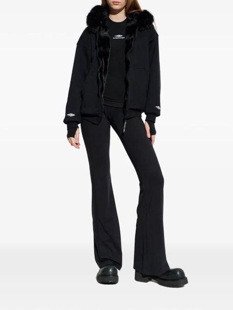 Balenciaga faux-fur trim hoodie - Black - zdjęcie produktu nr 2