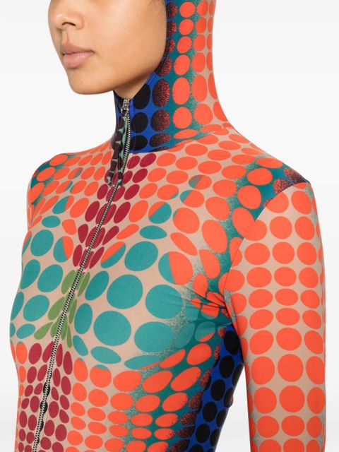 Jean Paul Gaultier hooded polka-dot all in one - Orange