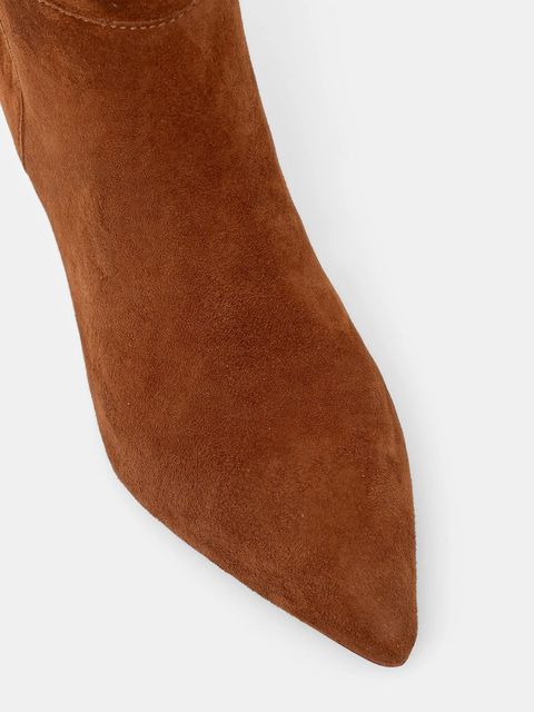 Lauren Ralph Lauren kozaki zamszowe Mckay Tl Hl damskie kolor brązowy na szpilce 802967811003