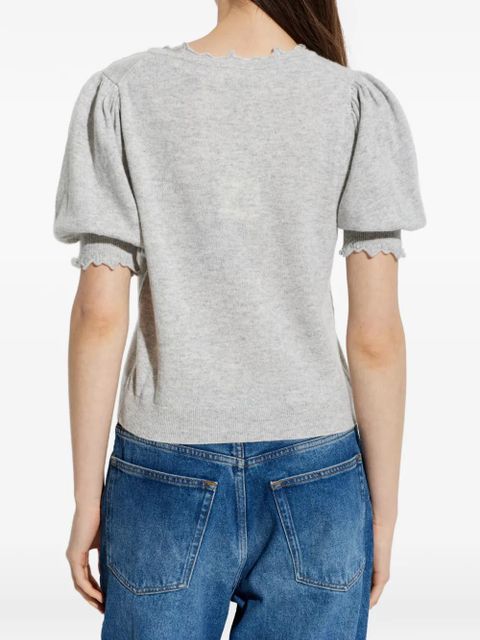 Ulla Johnson Polline ruffled-sleeve T-shirt - Grey