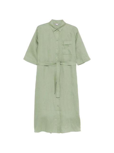 Max Mara button belt linen midi dress - Green - zdjęcie produktu nr 1