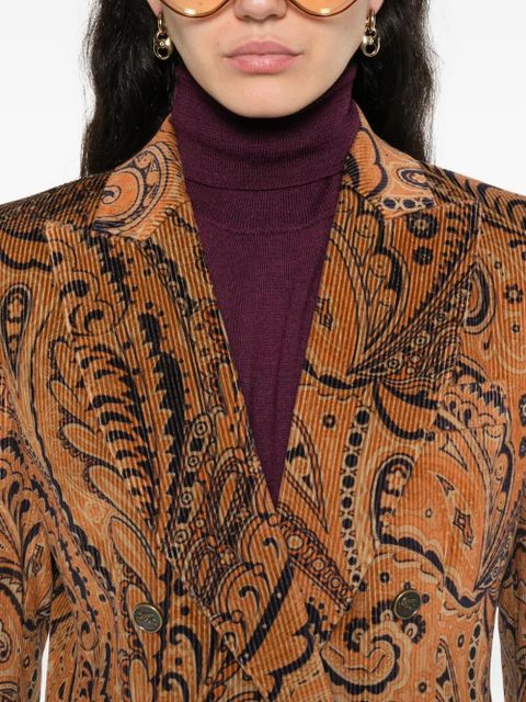 ETRO paisley-print double-breasted blazer - Orange