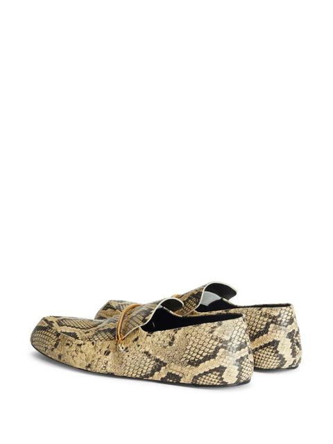 Jil Sander snakeskin-effect loafers - Neutrals